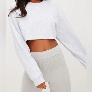 PRETTY LITTLE THING Ash Grey Ultimate Cropped Sweater- Small